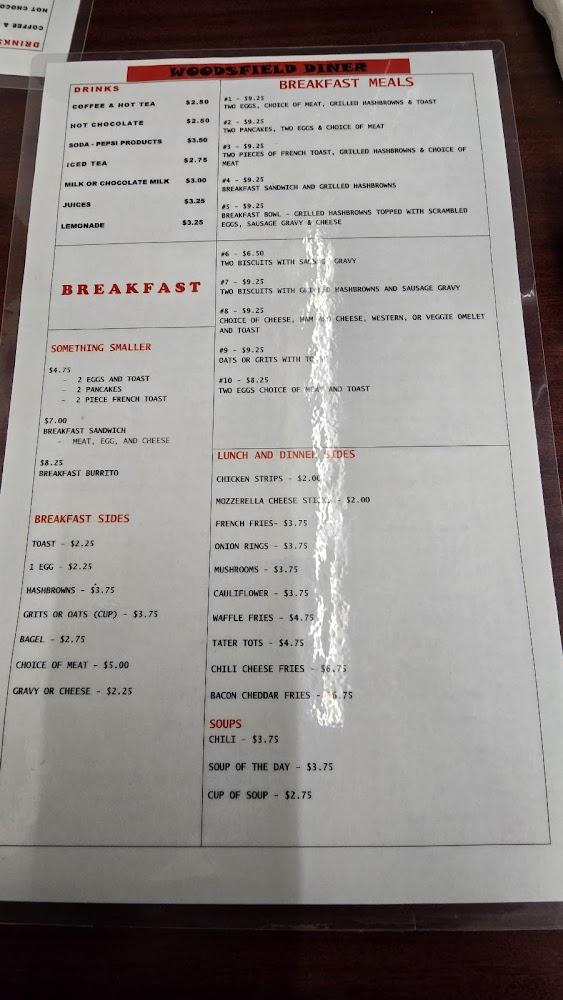 Woodsfield Diner Menu image 2